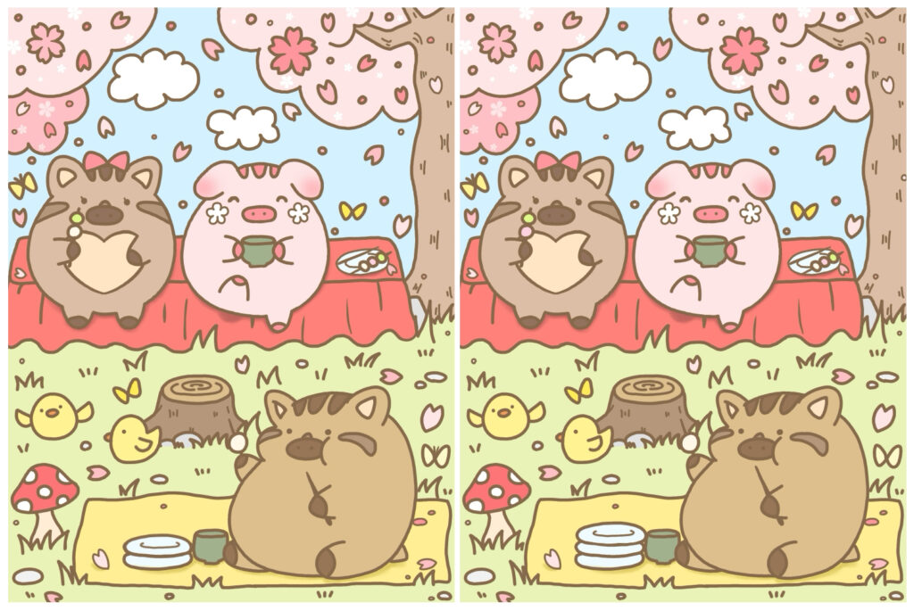 間違え探し「お花見びより」